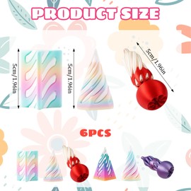 6 PCS Spiral Cone Fidget Toy Set, 3D Printed Fidgets with Rainbow Colors, Fidgets Toys for Kids and Adults, Portable Desk Decor for Office and ClassroomDecorations Toy for Kids Adult Gift