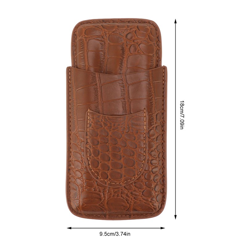 Cigar Holder Case Artificial Leather Portable Durable Elegant 3 Finger