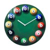 Horizent Billiards Pool Ball Wall Clock-Glass Pool Table Wall Clock