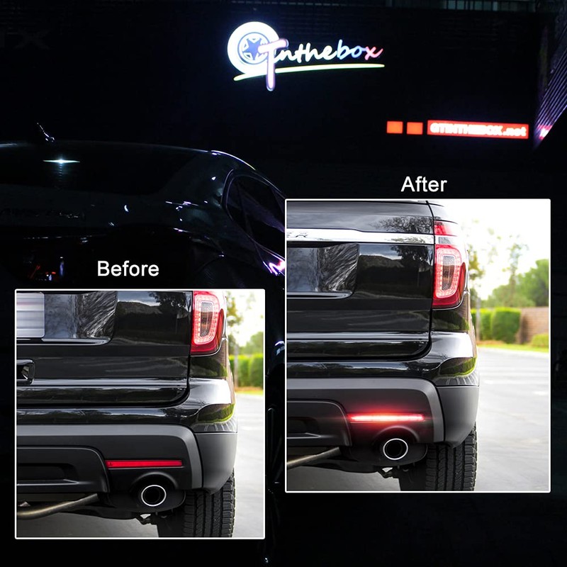 GTINTHEBOX Red Lens Full LED Bumper Reflector Lights Compatible with