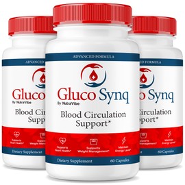 (3 Pack) Gluco Synq Capsules – Premium Daily Formula with All-Natural Ingredients to Help Maintain Stable Levels, Encourage Healthy Circulation, and Support Balance — Just 2 Pills a Day (180 Capsules)
