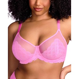 HSIA Minimizer Bra for Women - Plus Size Lace Bra Womans Full Coverage Bras Unlined Underwire Bra for Heavy Breast