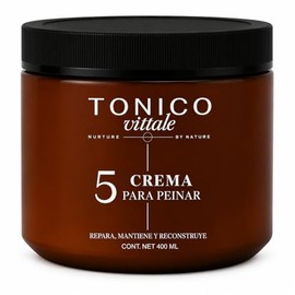 Tonico Vittale | Paso 5 Crema Para Peinar Unisex 400ml | Reparación Molecular GRPB | Protector Térmico y UV | Elimina Frizz | Reconstrucción de la Fib