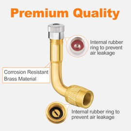 SAFELIFE Valve Stem Extenders 4 Pack, 90 Degree Schrader Tire Valve Extension, Compatible for Dually Wheels Passenger Cars,RV,Stroller,Bicycles,Motorcycles and Trailers Silver