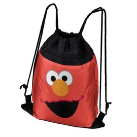 Sesame Street Elmo Face Drawstring Backpack Sports Bag Sackpack 17" x 13", Perfect for Gym, Yoga or Practice