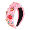 Brimekichio Teacher Headband Knotted Pink Back to School Headband Rhinestone