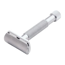 Rex Supply Company Maquinilla de Afeitar de Seguridad de Doble Filo Rex Supply Co. Envoy Xl de Acero Inoxidable – Mango Largo, 3 Piezas | Maquinilla de Afeitar Premium de Hoja Fija para Hombre | Afeit