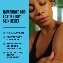 AmLactin Intensive Healing - Therapeutic Body Cream for Extremely Dry Skin - No-Scrub Exfoliator and Moisturizer with 15% Lactic Acid AHA and Ceramides, 12 oz (Packaging May Vary)​