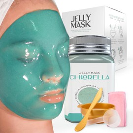 BRUN BRUN Jelly Mask Jar Chlorella Peel-Off Face Care Rubber Mask - A 23 fl oz Skin Care Moisturizing Gel Mask Jar Spa Set for Men, Women and Adults on Formal Gatherings and Events