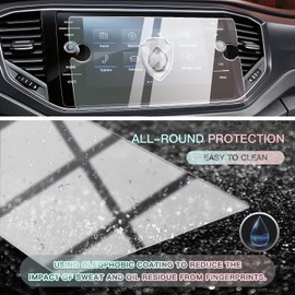 CDEFG Auto Navigation Glas Schutzfolie Kompatibel mit VW T-ROC 2019-2023 2024 9H Kratzfest Discover Media GPS Transparent Displayschutzfolie T ROC 2024 Zubehör (8 Zoll)