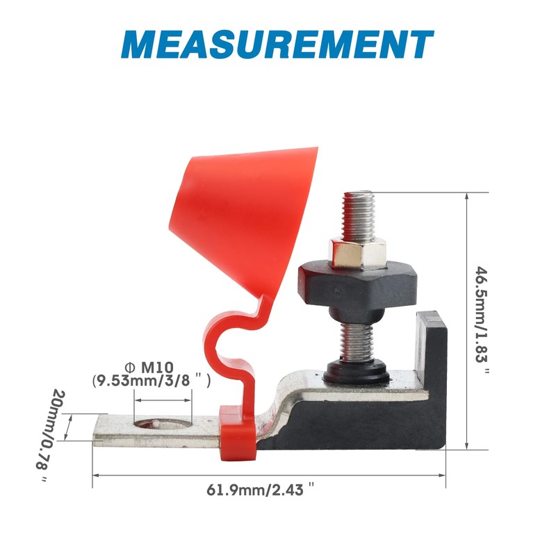 GLOSO Terminal Fuse Block, Single Stud (1/4"-20),Mounting Hole (3/8")