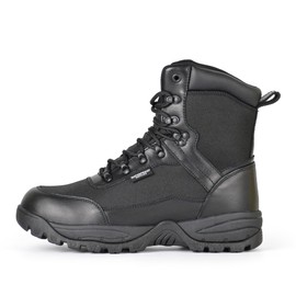 R RUNFUN Men's Waterproof Military Tactical Boots Anti-slip Work Boot, 8" Insulated Combat Boots, 400g Thinsulate(RF2303Black, Size12)