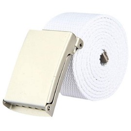 The Leather Emporium Mens Plain White Webbing Canvas Belt 52 Inch
