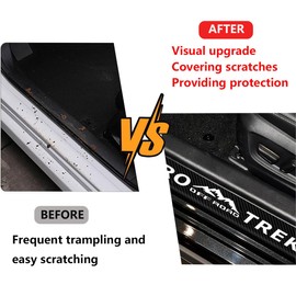 4Pcs Door Sill Plate Protectors Door Entry Guard Stickers Carbon Fiber Textured Style Anti-Dirty Scuff Plate Cover Accessories Compatible with Subaru Crosstrek 2018-2025 (White)