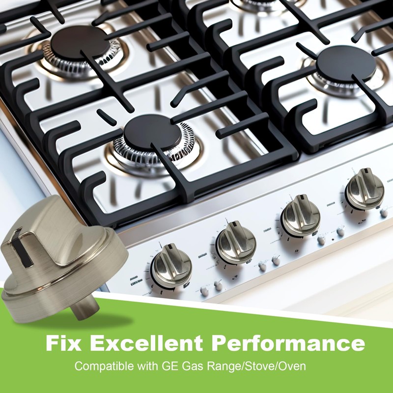 HLZDS WB03X29300 Gas Stove Knobs, 5 Pack Silver Cooktop Knobs,