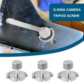 Be In Your Mind 6Pcs 3/8 Inch Camera Fixing Screw D-Ring Male Thread Mounting Screw for Quick Release Plate Camera Tripod 19.4x16.2mm Silver
