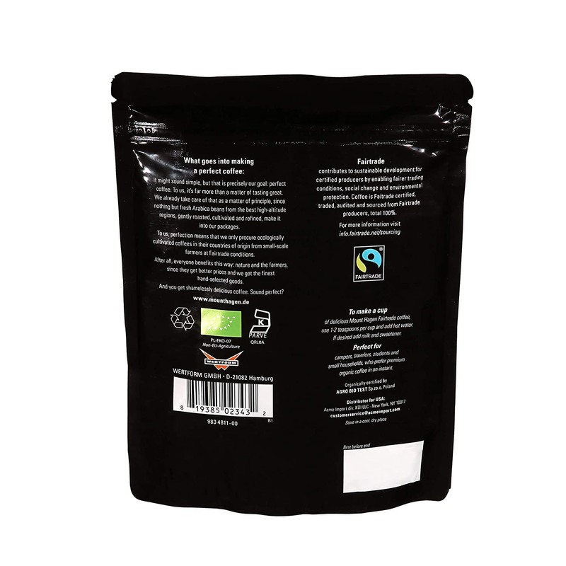 Mount Hagen Jar + Resealable Pouch Organic Freeze Dried Instant