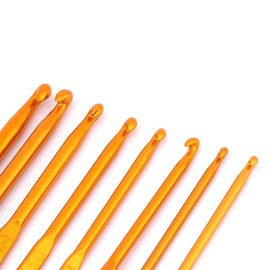 8Pcs Golden Alumina Double, Tunisian Crochet Hooks Set Double Ended Crochet Hooks End Crochet Hook Knitting Needle Set Weave Craft
