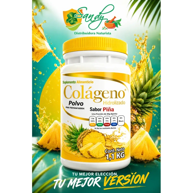 Colágeno Hidrolizado Sandy 1.1 Kg Polvo Pack De 2 Sabor