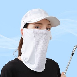 UPF 50+ Mesh Golf Mask for Tennis, Hiking & Cooling Mask Black 10ea