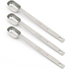BERYLER 3PCS 3/4tsp (1/4tbsp, 3.75ml) Single Measuring Spoon, Stainless Steel Long Handle Individual Teaspoons Only