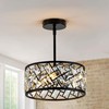 Rpzloila 3-Light Crystal Ceiling Light Fixture, Modern Semi Flush Mount