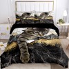 VTRXEG Cat Bed Linen 135 x 200.3D Cat Motif Microfibre