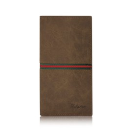 WisePoint Mens Wallet, Slim PU Leather Men’s Wallet Bifold Wallet for Men, Minimalist Credit Card Holder Wallet with 10 Card Slots, 3 Cash Slots and 3 Bill Pockets (Brown)