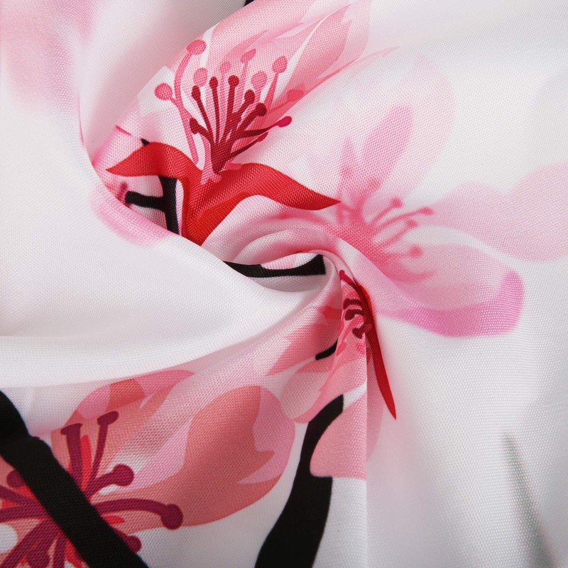 LIVILAN Cherry Blossom Shower Curtain Pink Floral Shower Curtain with
