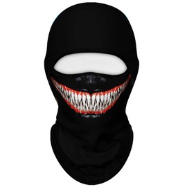 Eikuni Balaclava Face Mask Men Women for Winter Cold Weather Ski Cycling Ski Hunting (Teeth White Red Lip Smile)