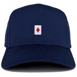 Trendy Apparel Shop Diamond Playing Card Patch Structured Baseball Cap - Navy