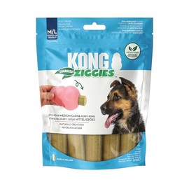 KONG Puppy Ziggies Enhanced Teeth Cleaning Dog Treats - Can Be Used Rubber Classic Toys (Medium/Large)