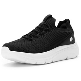 FitVille Extra Wide Slip on Shoes for Men, Lightweight and Breathable Mens Wide Slip on Shoes Max Cushioning (Black, 10.5EW)