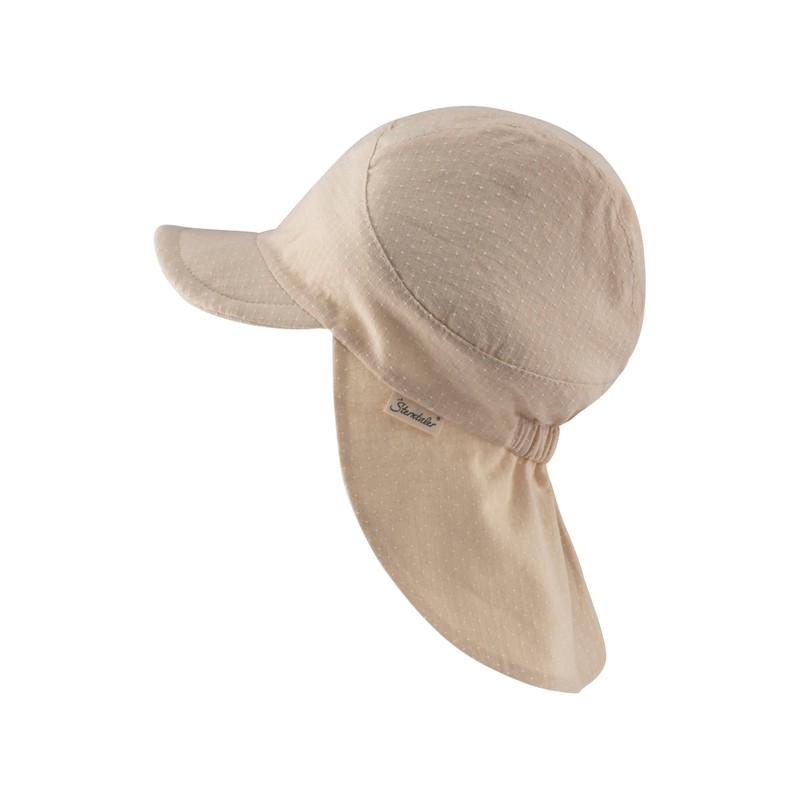Sterntaler Girls' Peaked Cap with Neck Protection Printed with Dots