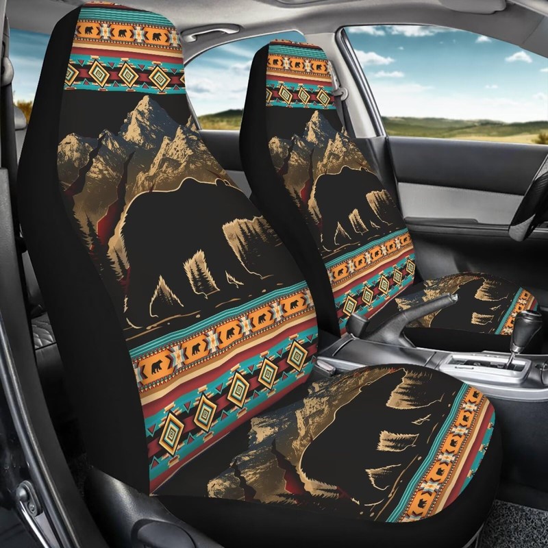 Bulopur Bear Car Seat Covers Front Seats Only Western Native