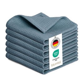 Blumtal® Geschirrtücher 30x30 cm im 10er Set - Geschirrtücher Baumwolle 100% - Küchentücher bei 60 °C waschbar - Trockentücher Küche - Spüllappen Baumwolle - Spültuch - Geschirrhandtuch in blau