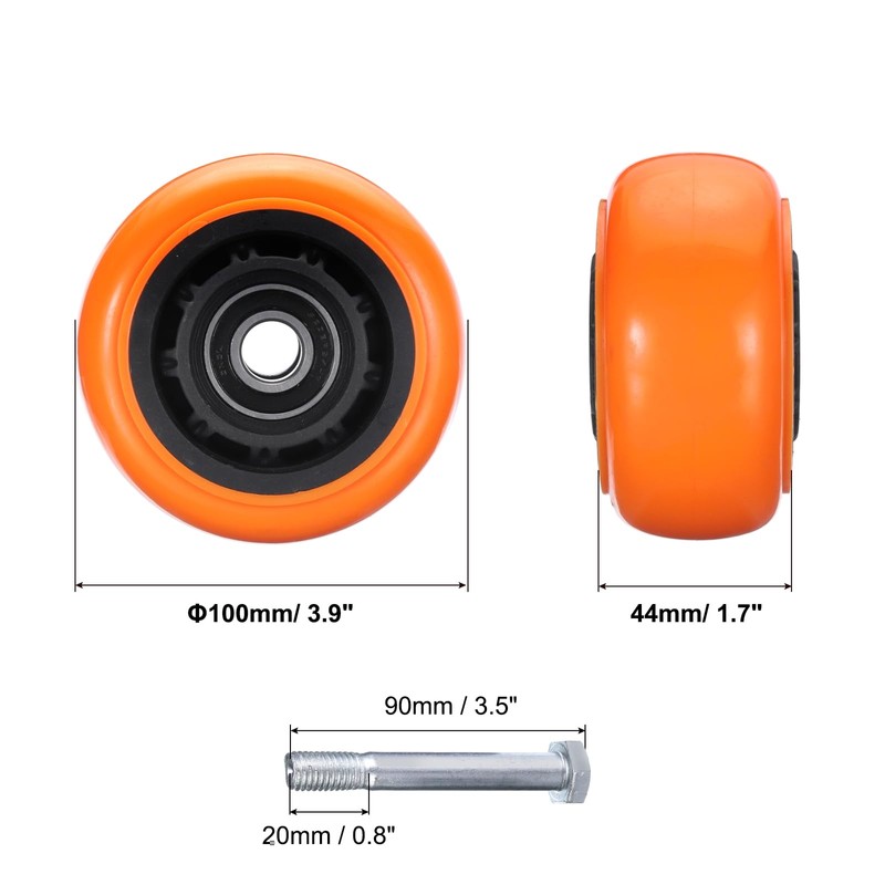 sourcing map 4 Inch Caster Wheels, Polymer on Steel Wheel
