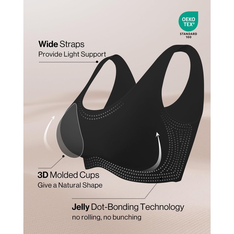Ubras Seamless Bras for Women Full Coverage Wireless Bralette Widen