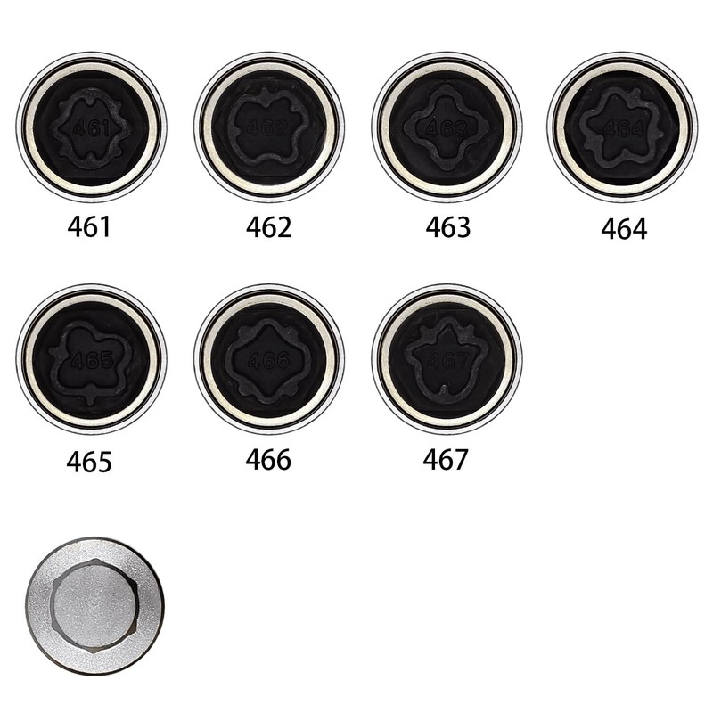 JEUCLEL 7PCS Wheel Locking Nut Key Kit for Opel/Vauxhall, Wheel