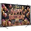 Starlit Patio Gold Pink Birthday Backdrop Banner 71" x 43"