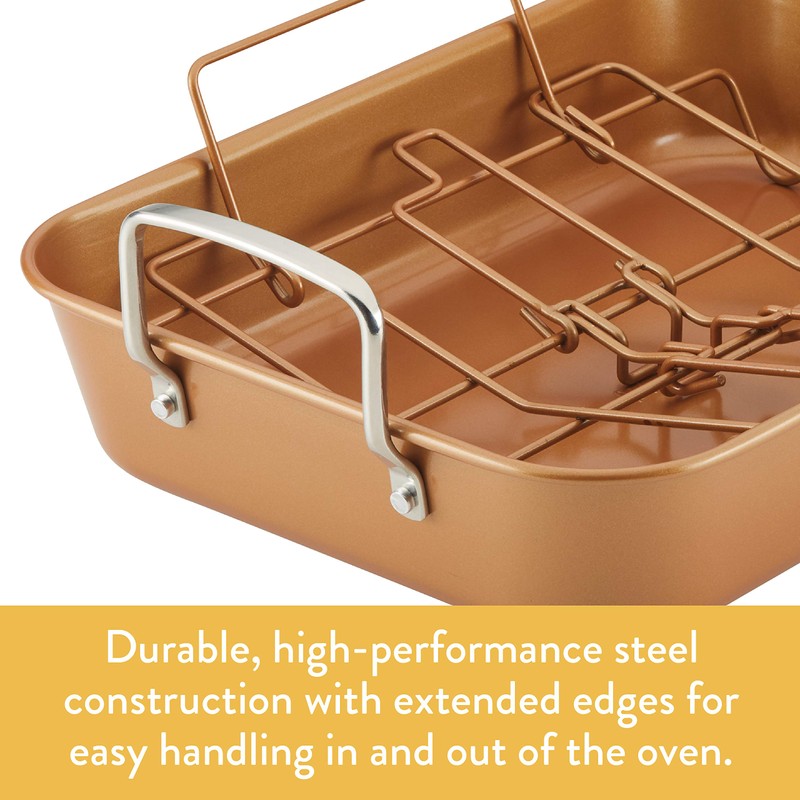 Ayesha Curry Nonstick Roaster / Roasting Pan with Rack -