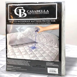 Casabella Quilted Waterproof Mattress Protector Small Double- Hotel Quality Extra Deep Quilted 4ft Double Waterproof Mattress Protector, Absorbent, Breathable Fully Fitted-4FT Double122X190CM