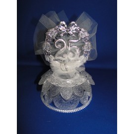 Wilton New Vintage WILTON 25TH Anniversary with Double Rings  Caketopper 102-1084