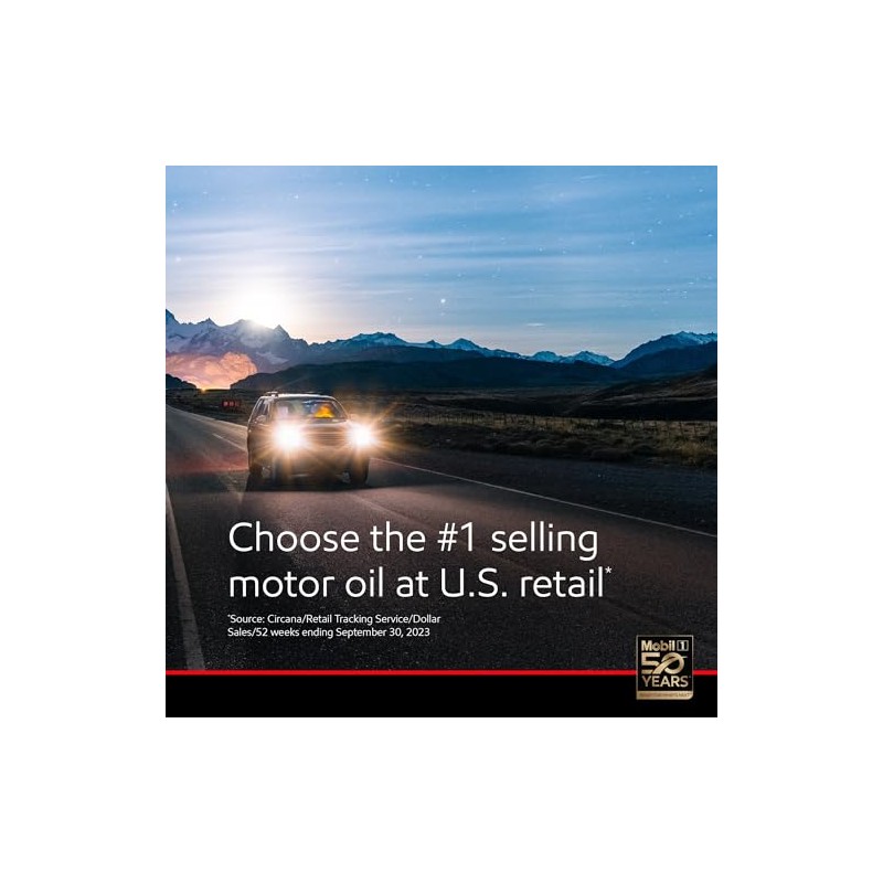 Mobil Full Synthetic Motor Oil 5W-30, 5 Quart