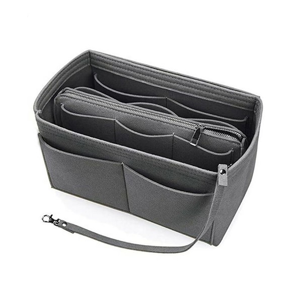 Felt Bag-in-Bag with Removable Partitions, Inner Pocket, Large Capacity, Convenient,