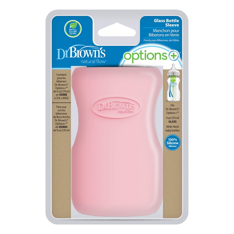 Dr. Brown's Natural Flow Options+ Glass Baby Bottle Sleeves,100% Silicone,9