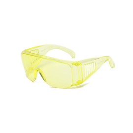 SagaSave Safety Goggles for Over Glasses, UV Resistant Safety Goggles for Construction, Outdoor and Laboratory (Yellow)