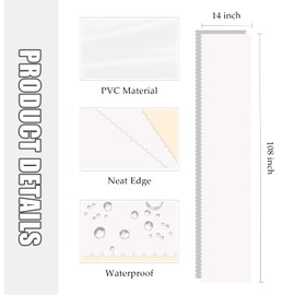 MUNILAIL 6 Pcs White Scalloped Table Runner 14 x 108 Plastic Table Runner for Birthday Wedding Baby Shower Party Disposable Table Runner