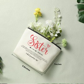 Sister Noun Sister Gifts Makeup Bag, Best Friend Birthday Gifts Sisters Gifts from Sister Cosmetic Bag, Friendship Gifts for Women Girl, Christmas Appreciation Gifts Travel Toiletry Bag Accessories