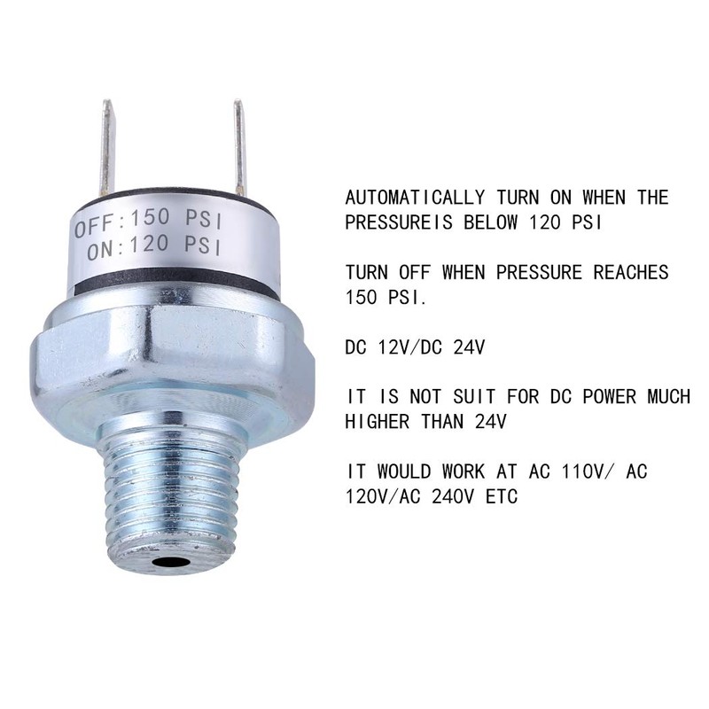 Pressure Switch 120-150 PSI Air Compressor Pressure Switch 1/4"-18 NPT